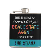 Aangepaste vastgoedagent Funny Geweldige Realtor Heupfles (Voorkant)