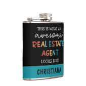 Aangepaste vastgoedagent Funny Geweldige Realtor Heupfles (Rechts)