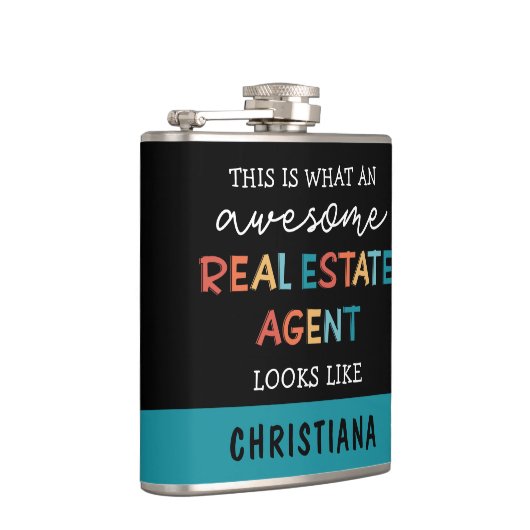 Aangepaste vastgoedagent Funny Geweldige Realtor Heupfles (Rechts)