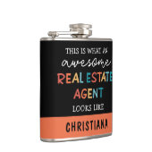 Aangepaste vastgoedagent Funny Geweldige Realtor Heupfles (Rechts)