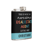 Aangepaste vastgoedagent Funny Geweldige Realtor Heupfles (Rechts)