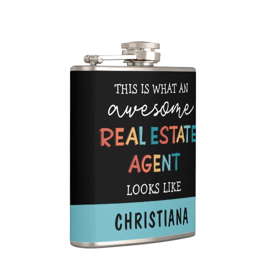 Aangepaste vastgoedagent Funny Geweldige Realtor Heupfles (Rechts)