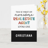 Aangepaste vastgoedagent Funny Geweldige Realtor Kaart (Gele Bloem)