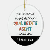 Aangepaste vastgoedagent Funny Geweldige Realtor Keramisch Ornament (Links)