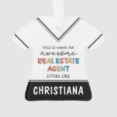 Aangepaste vastgoedagent Funny Geweldige Realtor Ornament (achterkant)