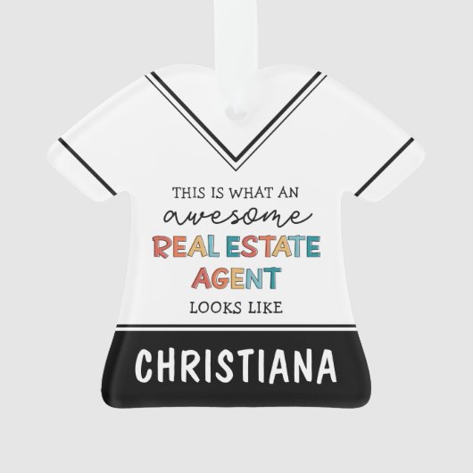 Aangepaste vastgoedagent Funny Geweldige Realtor Ornament (achterkant)