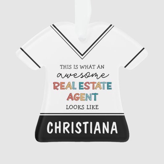 Aangepaste vastgoedagent Funny Geweldige Realtor Ornament (voorkant)