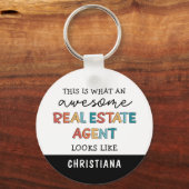 Aangepaste vastgoedagent Funny Geweldige Realtor Sleutelhanger (Voorkant)