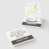 Aangepaste vastgoedagent Funny Geweldige Realtor Stenen Onderzetter (Zijkant)