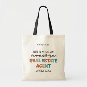 Aangepaste vastgoedagent Funny Geweldige Realtor Tote Bag