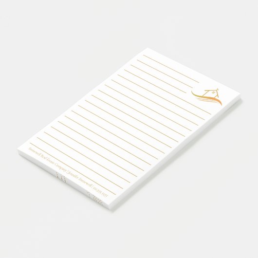 Aangepaste Vastgoedbedrijf Gold House Realtor Post-it® Notes (Schuin)