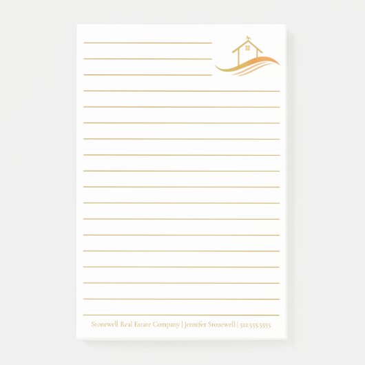 Aangepaste Vastgoedbedrijf Gold House Realtor Post-it® Notes (Voorkant)