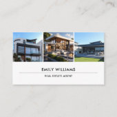 Aangepaste Vastgoedfoto QR Social Media Wit Visitekaartje (Voorkant)