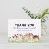 Aangepaste vechtpartij Pet Blue Dog Birthday Bedankkaart (Staand voorkant)