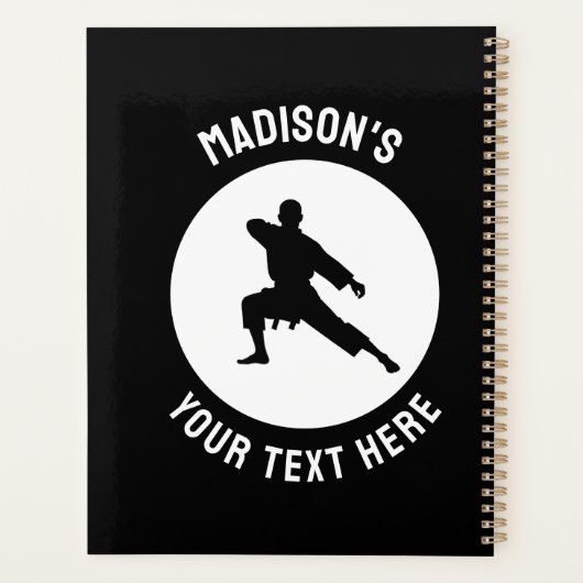 Aangepaste vechtsporten karate Taekwondo Vechten Planner (Achterkant)