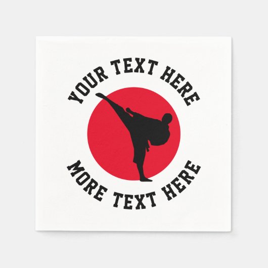 Aangepaste vechtsporten kind karate Verjaardagsfee Servet (Voorkant)