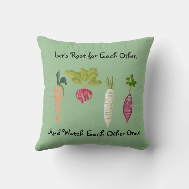 Aangepaste Vegan Plant-thema Sierkussen Decor (Achterkant)