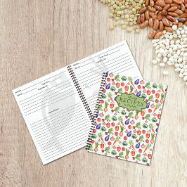 Aangepaste veganistische recepten, groenten in wat notitieboek
