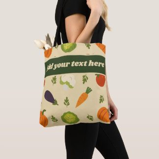 Aangepaste Veggie Canvas tas Zonneschijn & Groente