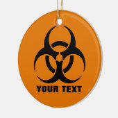 Aangepaste veiligheidswaarschuwing voor Oranje sym Keramisch Ornament (Links)