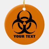 Aangepaste veiligheidswaarschuwing voor Oranje sym Keramisch Ornament (Achterkant)