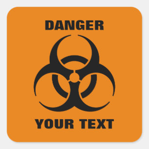 Aangepaste veiligheidswaarschuwing voor Oranje sym Vierkante Sticker