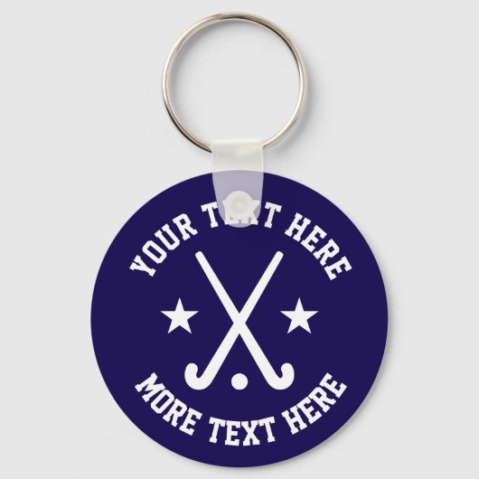 Aangepaste veld hockey sport sleutelhanger cadeau (Voorkant)