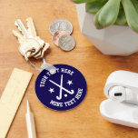 Aangepaste veld hockey sport sleutelhanger cadeau<br><div class="desc">Aangepaste veld hockey sport sleutelhanger cadeau. Sportief ontwerp met atletische typografie sjabloon,  gekruiste hockeysticks,  balen en sterren. Voeg je eigen groet,  grappige quote,  familienaam,  teamnaam etc. toe. Cool cadeau idee voor vrienden,  familie,  speler,  moeder,  vader,  coach,  kinder,  jongen,  meisje,  trainer,  collega etc.</div>