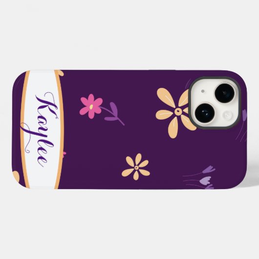 Aangepaste veldbloemen Paarse telefooncel Case-Mate iPhone Case (Achterkant (horizontaal))