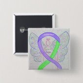 Aangepaste vellen voor Lyme en Lupus Awareness Ang Vierkante Button 5,1 Cm (Voorkant /achterkant)