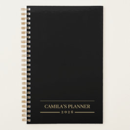 Aangepaste Velvet Zwarte Minimalistische Planner