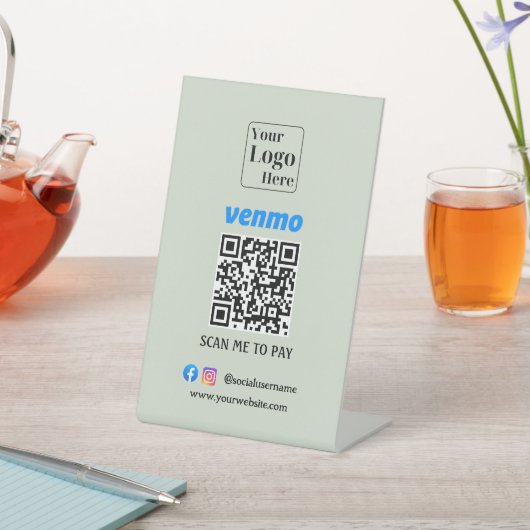 Aangepaste Venmo QR-code Betaling Stand voetstuk Reclamebord Met Voetstuk (Insitu)