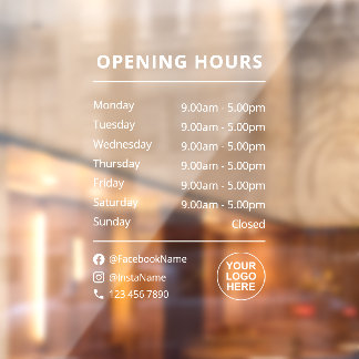 Aangepaste vensterfolie met logo en sociale media raamsticker