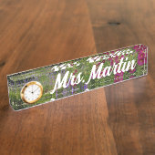 Aangepaste ventilator Garden Pond Clock Desk Name  Naambordje (Zijkant)