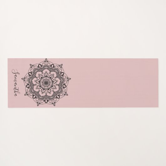 Aangepaste ventilator Mandala Dusty Pink Yogamat (Achterkant (horizontaal))
