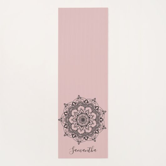 Aangepaste ventilator Mandala Dusty Pink Yogamat (Achterkant)