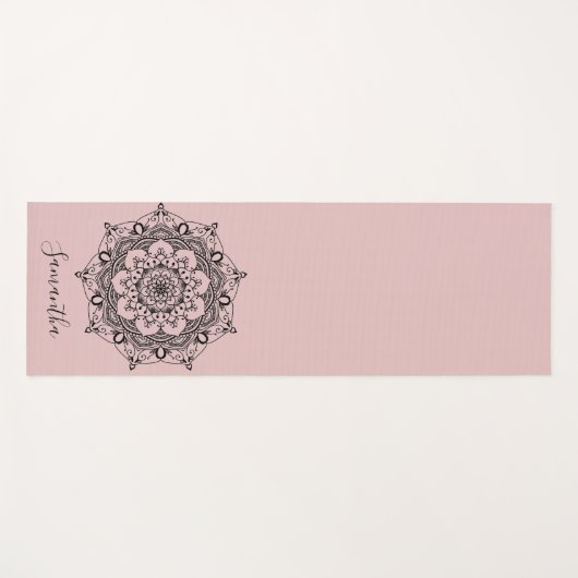 Aangepaste ventilator Mandala Dusty Pink Yogamat (Voorkant (horizontaal))