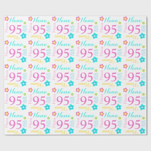 Aangepaste ventilator of naamleeftijd 95 jaar oud  cadeaupapier (Vlak)