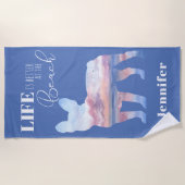 Aangepaste ventilatorkeukenhanddoek met frenchie strandlaken (Voorkant)