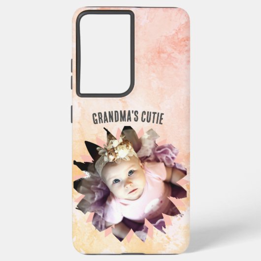 Aangepaste ventilatorvorm Fotoroze pasta-Waterverf Samsung Galaxy Hoesje (Achterkant)