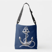 Aangepaste verankeringspas Marineblauw Crossbody Tas (Voorkant)