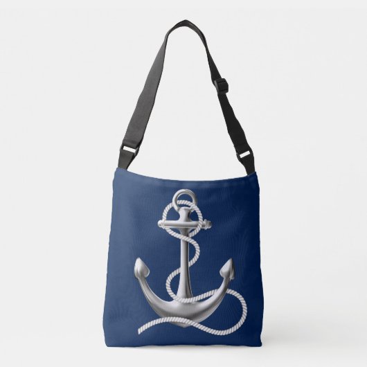 Aangepaste verankeringspas Marineblauw Crossbody Tas (Voorkant)