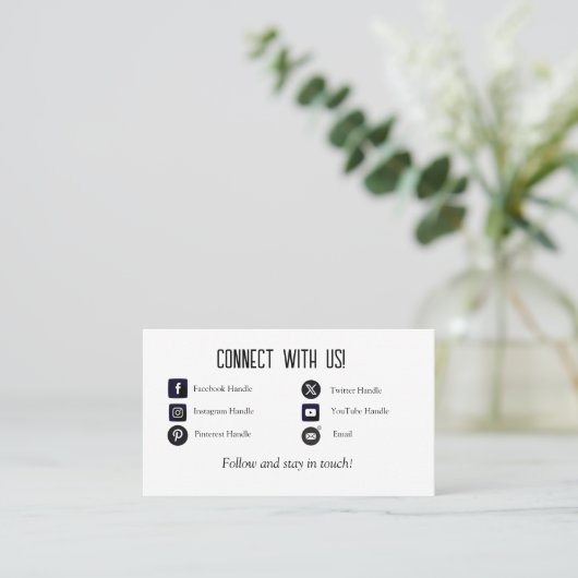 Aangepaste verbinding met ons Visitekaartje (Staand voorkant)