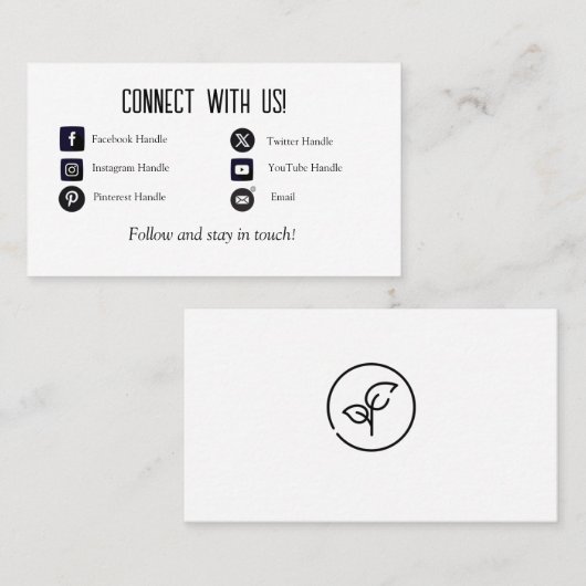 Aangepaste verbinding met ons Visitekaartje (Voorkant / Achterkant)