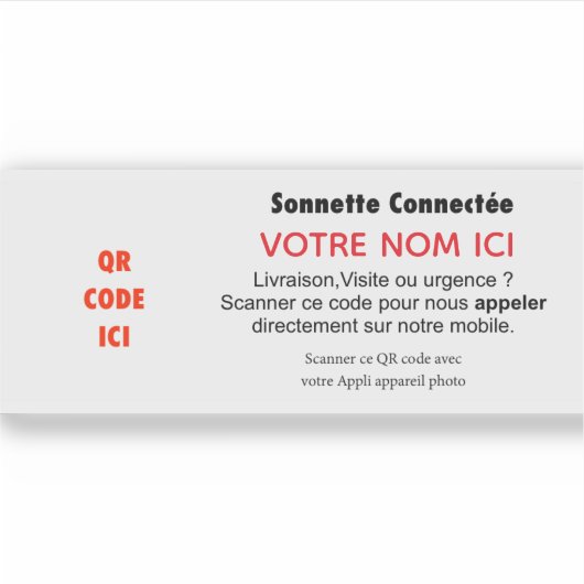 Aangepaste verbonden deurbel sticker (Voorkant)