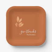 Aangepaste Verbrande Sinaasappel Boho Geef Bedankt Papieren Bordje (Voorkant)