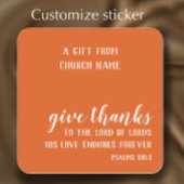 Aangepaste Verbrande Sinaasappels Thanksgiving Ges Vierkante Sticker