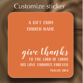 Aangepaste Verbrande Sinaasappels Thanksgiving Ges Vierkante Sticker