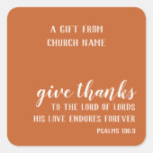 Aangepaste Verbrande Sinaasappels Thanksgiving Ges Vierkante Sticker (Voorkant)