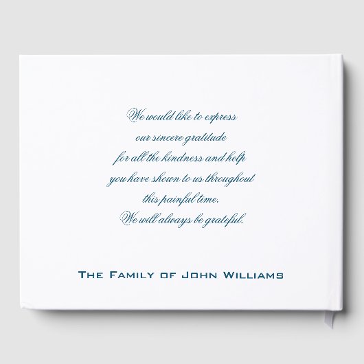 Aangepaste verdieping in Bossen sympathie bedankt Gastenboek (Achterkant)